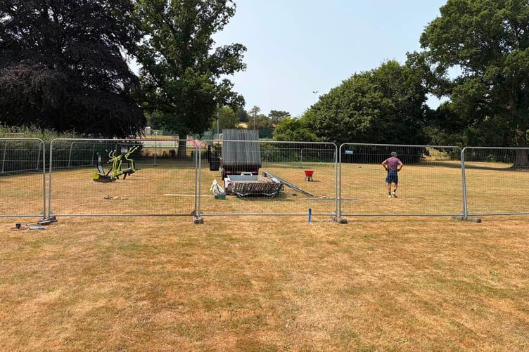 Machinery, vehicles and fencing appeared on the recreation group site as the contractors moved in.