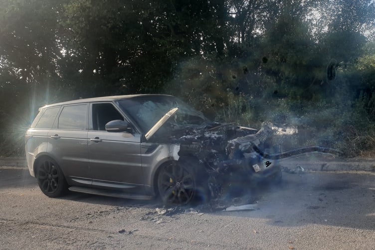 Wellington firefighters dealt with a blaze which destroyed this car near the town on Sunday.