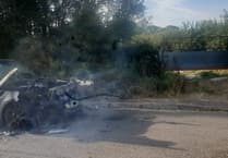 Wellington firefighters tackle blaze which destroyed car in lay-by