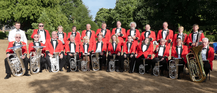 Members of Wellington Silver Band who gave a Proms in the Park concert on Saturday.