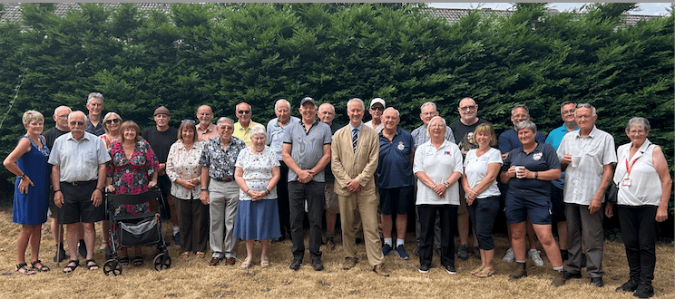 Wellington's MP Gideon Amos (centre) with some of the town's veterans attending an outreach café.