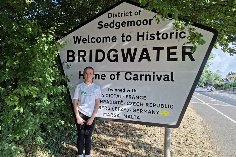 Freya and her father Mike set off from Bridgwater on Saturday at 8 am for their fundraising walk to Wellington.
