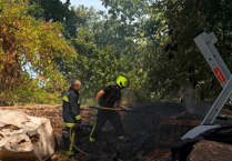 Golfers and caterers help tackle church compost heap fire