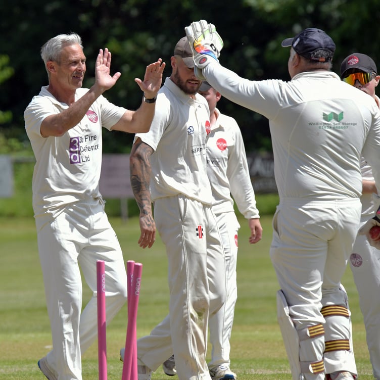 Andy Hurry (left) who made a rare appearance for Wellington at Bridgwater last weekend
