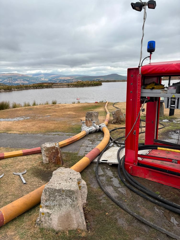 Wellington fire crews were in South Wales pumping water to help tackle a series of wildfires.