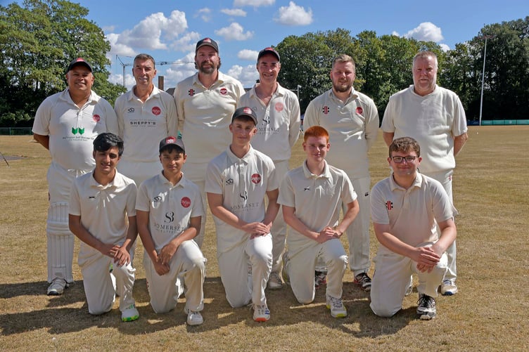Wellington 2nd XI, back left to right: Aks Latifi, Neil Hendy, Thom Trott, Rob Moysey (capt), Jake Nichol and Craig Schultz; front: Fawad Sadat, Aayan Kazi, Archie Evans, Max John and Max White.