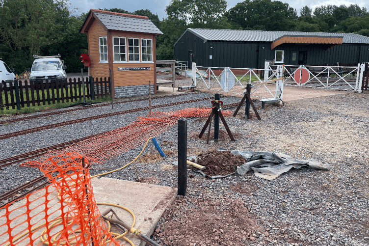 A miniature railway taking shape last autumn near West Buckland.