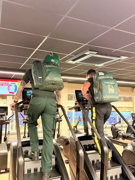 Paramedics Lee Palfrey and Simon White will be taking on the stair climb to raise funds for the South Western Ambulance Charity.