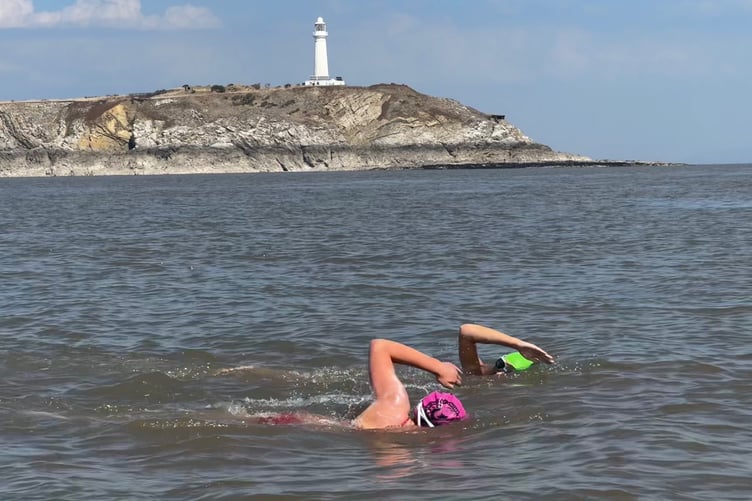 The girls had to fight strong tides and mental and physical fatigue during the swim from Penarth to Clevedon.