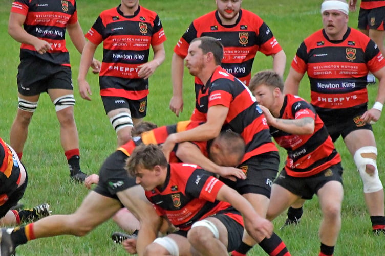 Rugby action from Wellington's friendly against Bridgwater & Albion recently,