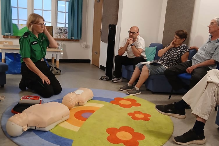 Members from Wellington Monument Rotary Club took part in first aid training with Sarah Lithgow from St John Ambulance.