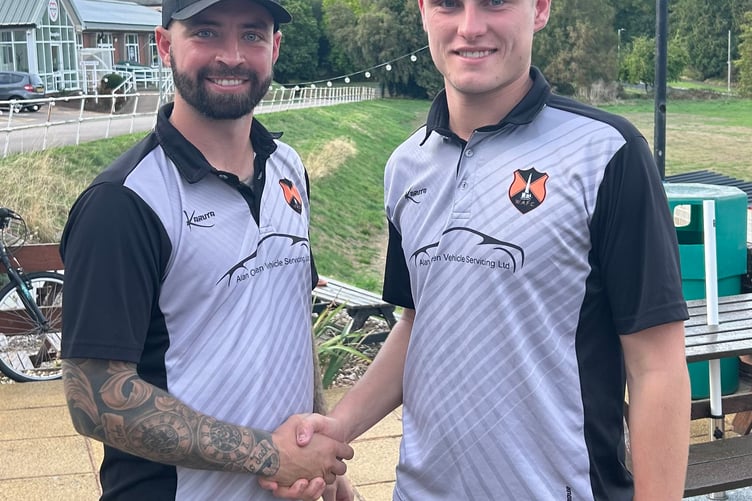 Player of the match Charlie Hawkings (right) is pictured with skipper Jack Bryant.