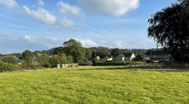 A view across land in Hemyock where planners have approved a self and custom-build housing scheme.