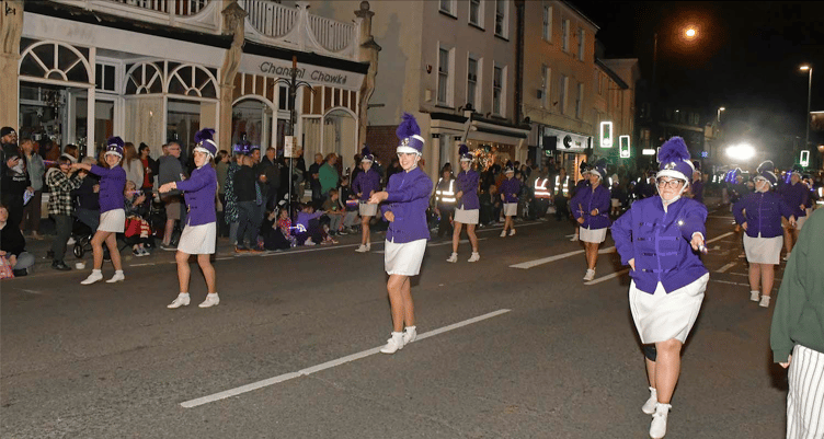 Wellington Majorettes performing in the town's annual carnival on Saturday night. PHOTO: Alain Lockyer.