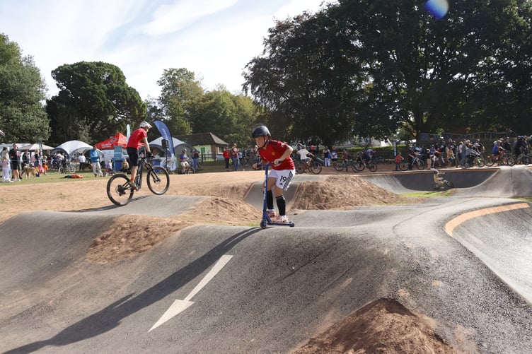 A festival atmosphere at the trackside as all ages try out the new track which took 10 weeks to construct.