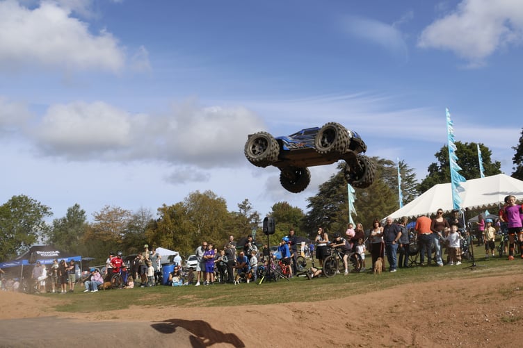 The bumps and curves of the track provided great fun for some remote-controlled trucks.