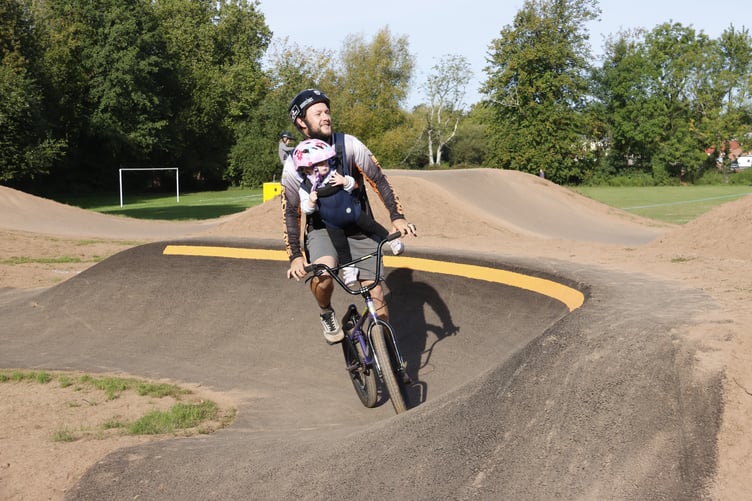 Starting them off young with a first spin on the new pumptrack.