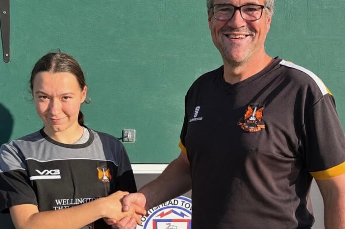Four-goal star Emilia with coach Jamie Webber