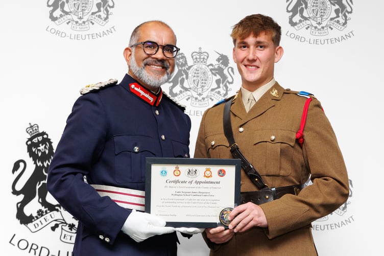 Cadet Sergeant James Hargreaves from Wellington School becomes one of four Lord-Lieutenant Cadets.
