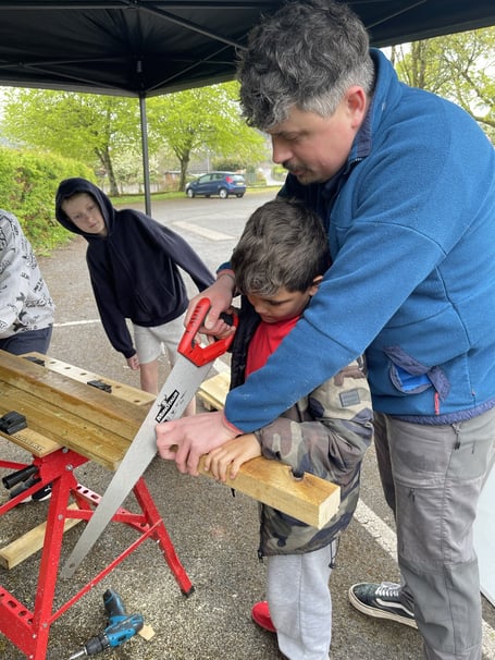 Green Teens at Wivey's In The Mix Project getting stuck into making planters for their outside space. 