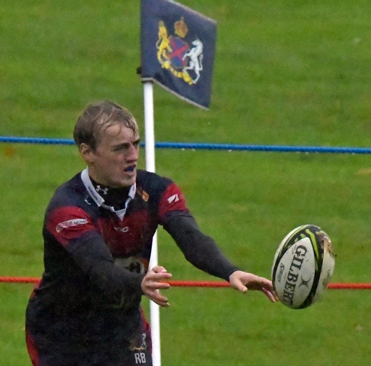 Richard Baker in action for Wiveliscombe against Sherborne last weekend